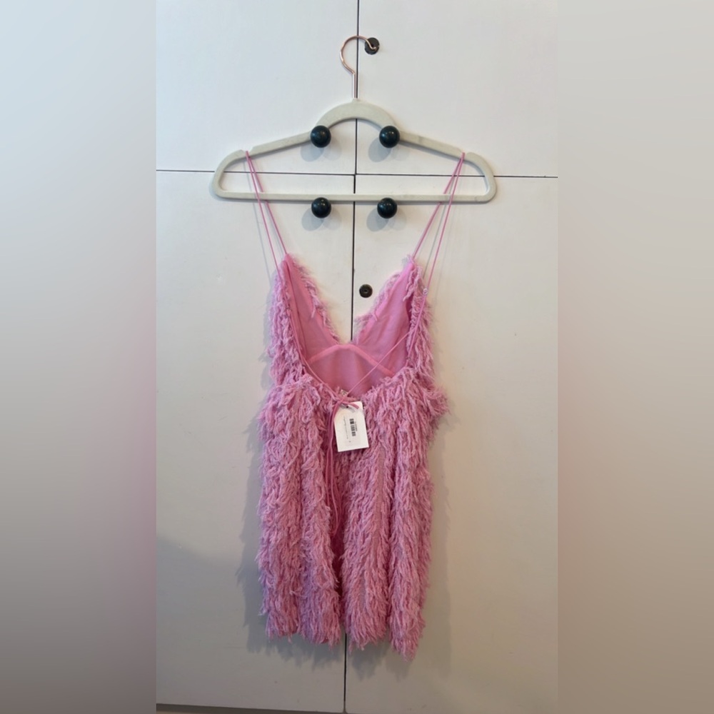 NWT For Love & Lemons Kamara Pink Feather Mini Dress Party Birthday Bachelorette - Picture 8 of 8